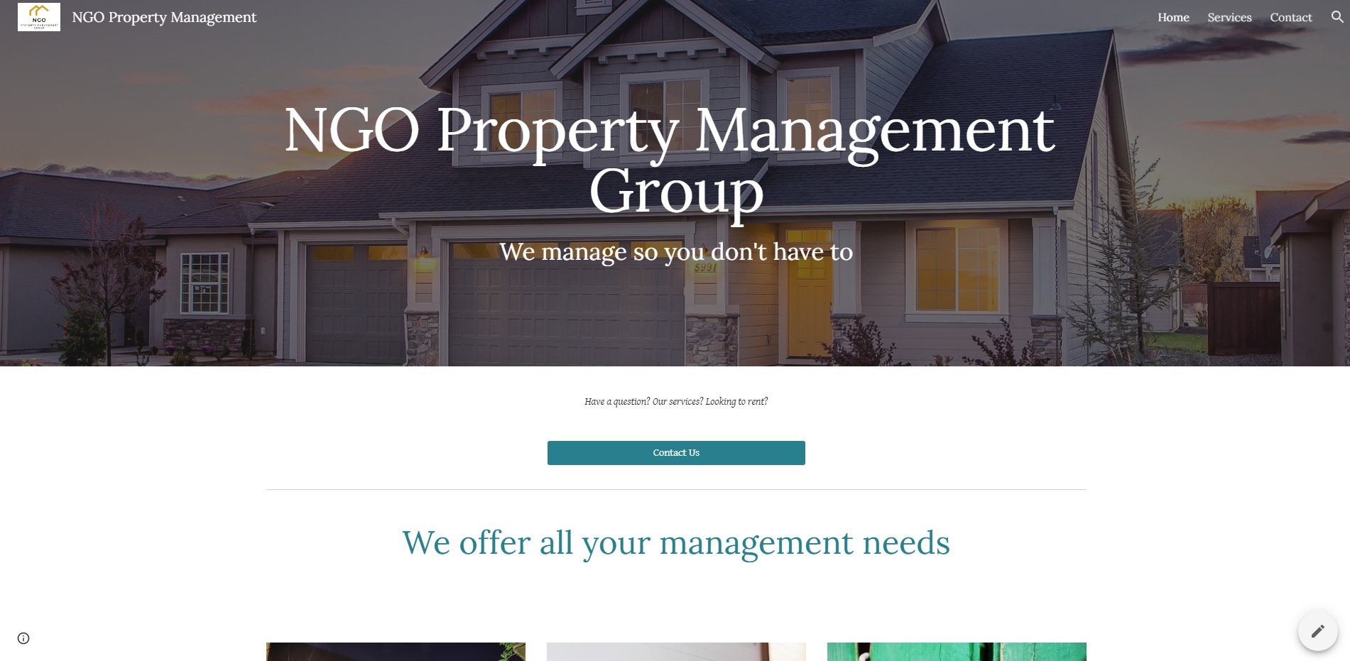 NGO Property Management website